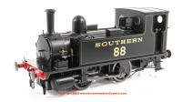 7S-018-003S Dapol B4 0-4-0T Steam Locomotive number 88 in Southern Black livery with green lining